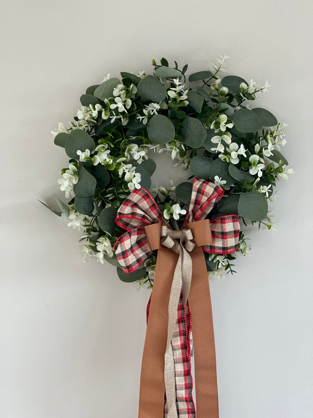 Wreath with handmade bow