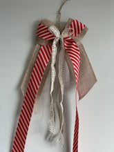 Load image into Gallery viewer, Candy Cane Ribbon Bow
